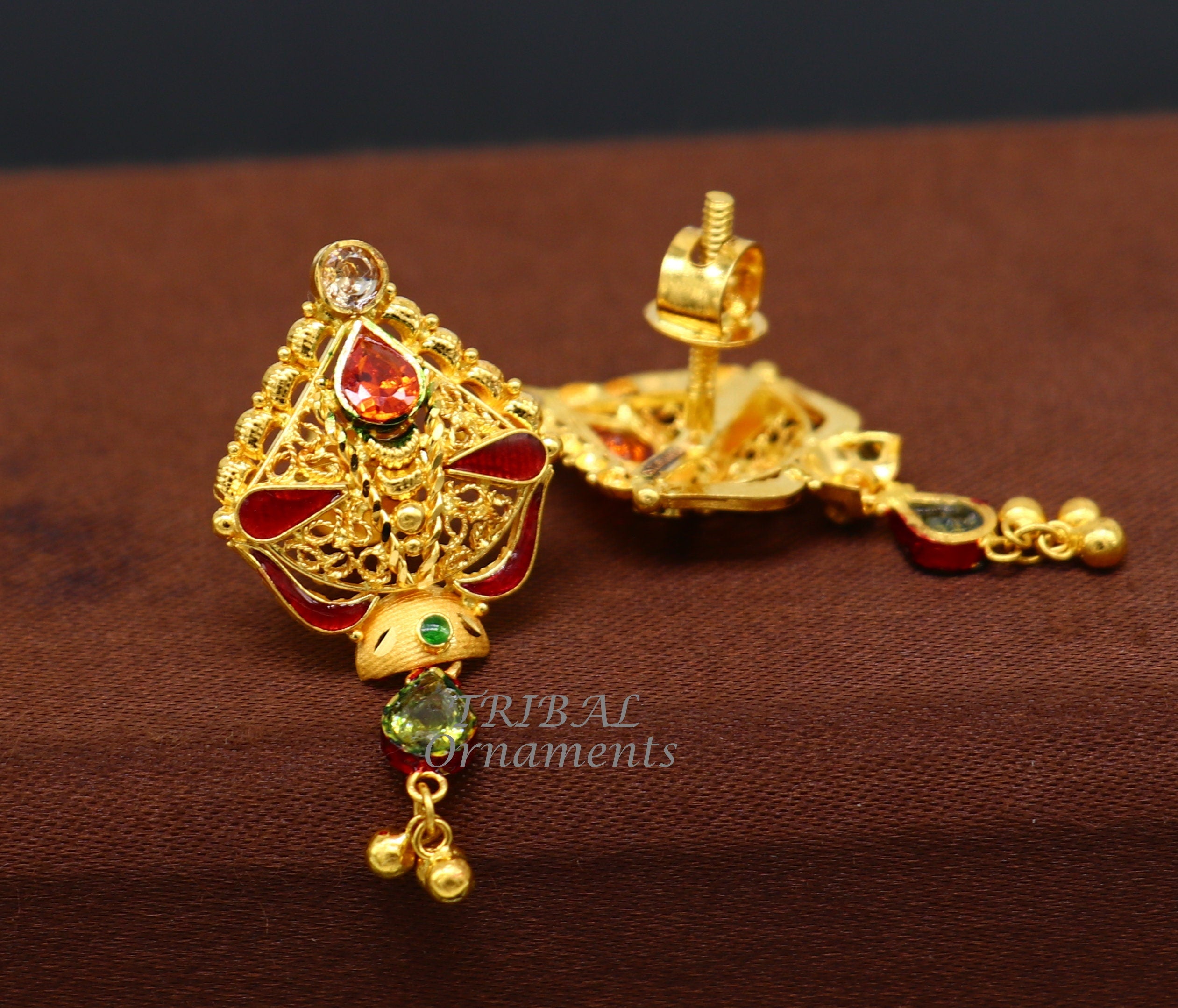 Antique Gold Dumroo Inspired Kundan Stud I Buy Online